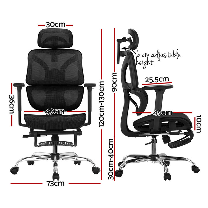 Premium Office Chair Mesh High Back - Black