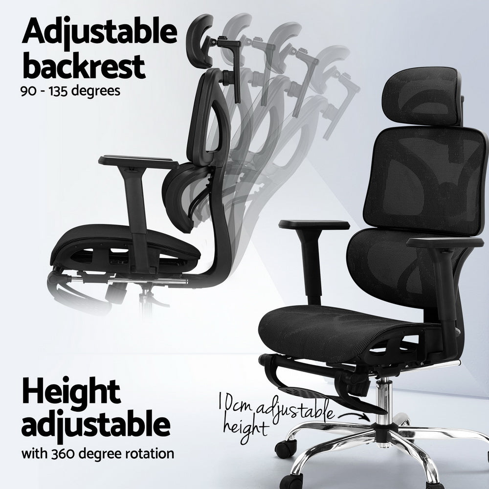 Premium Office Chair Mesh High Back - Black - Homecoze