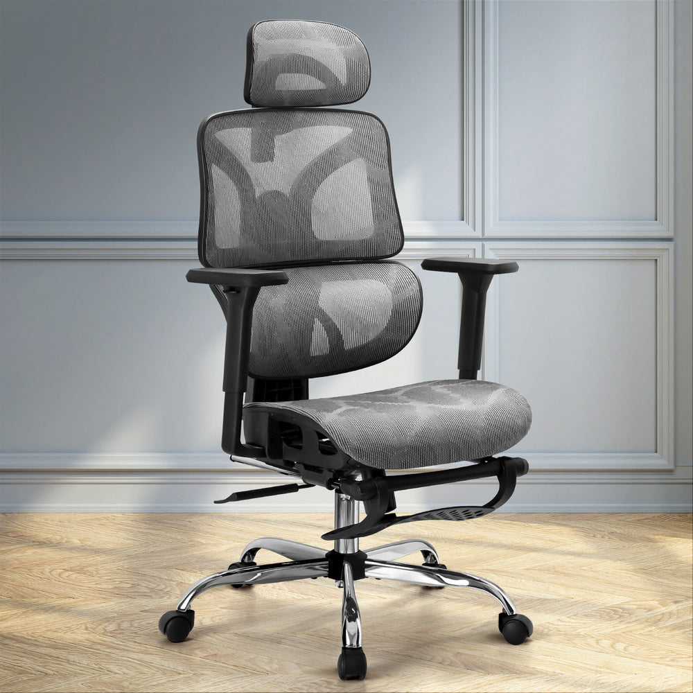 Premium Office Chair Mesh High Back - Grey - Homecoze