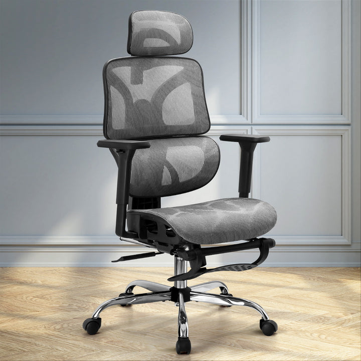 Premium Office Chair Mesh High Back - Grey - Homecoze
