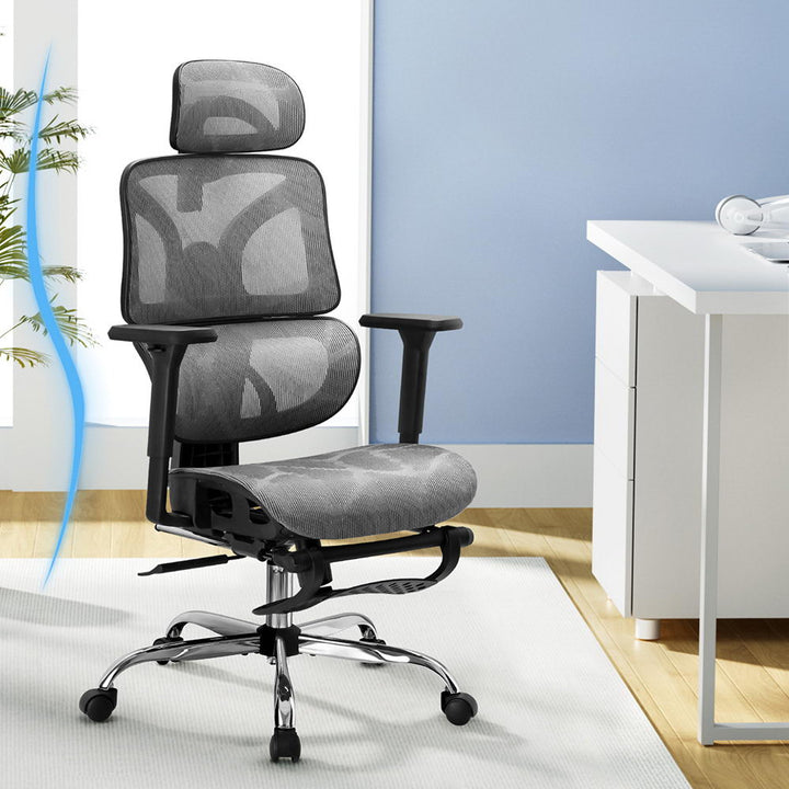 Premium Office Chair Mesh High Back - Grey - Homecoze