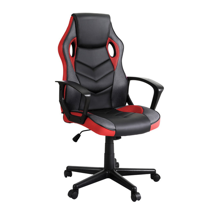 Racer PU Leather & Mesh Office Chair - Red