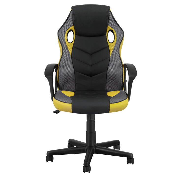 Racer PU Leather & Mesh Office Chair - Yellow