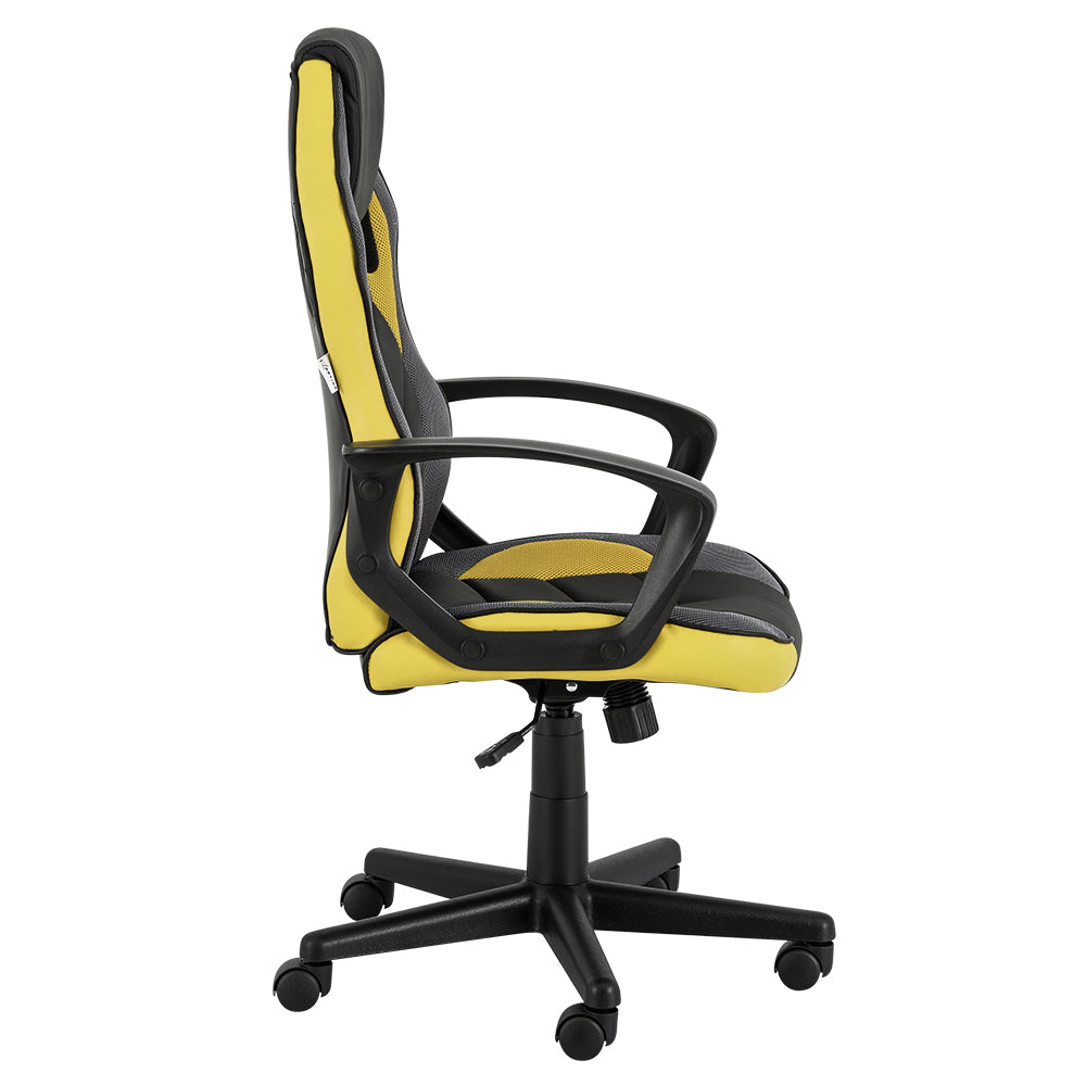 Racer PU Leather & Mesh Office Chair - Yellow - Homecoze