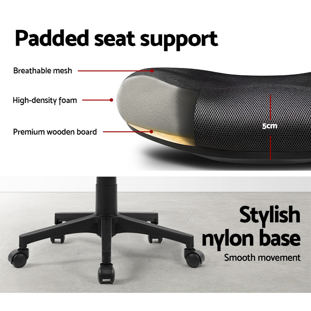 Mesh Folding Armrest Office Chair - Black - Homecoze