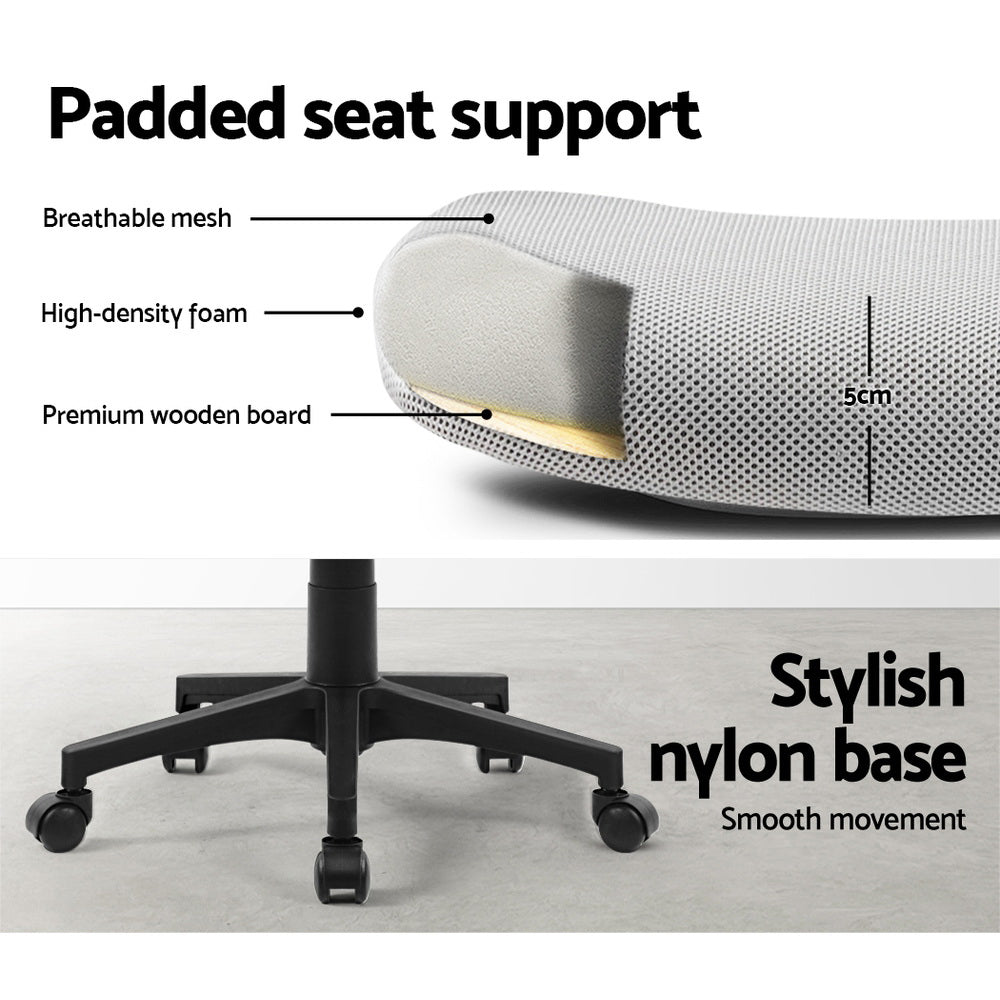 Mesh Folding Armrest Office Chair - Grey - Homecoze