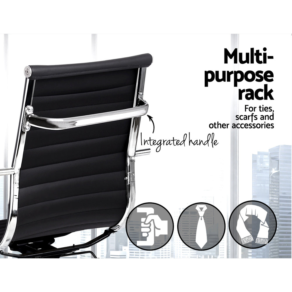 Mid-Back Drafting Stool with Armrests – Black - Homecoze