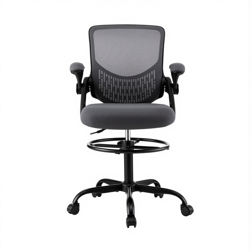 Artiss Office Chair Drafting Chairs Stool Computer Desk Studios Mesh Grey - Homecoze