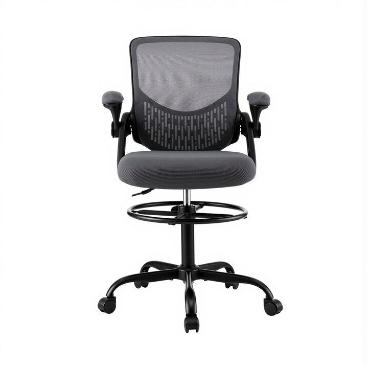 Artiss Office Chair Drafting Chairs Stool Computer Desk Studios Mesh Grey - Homecoze