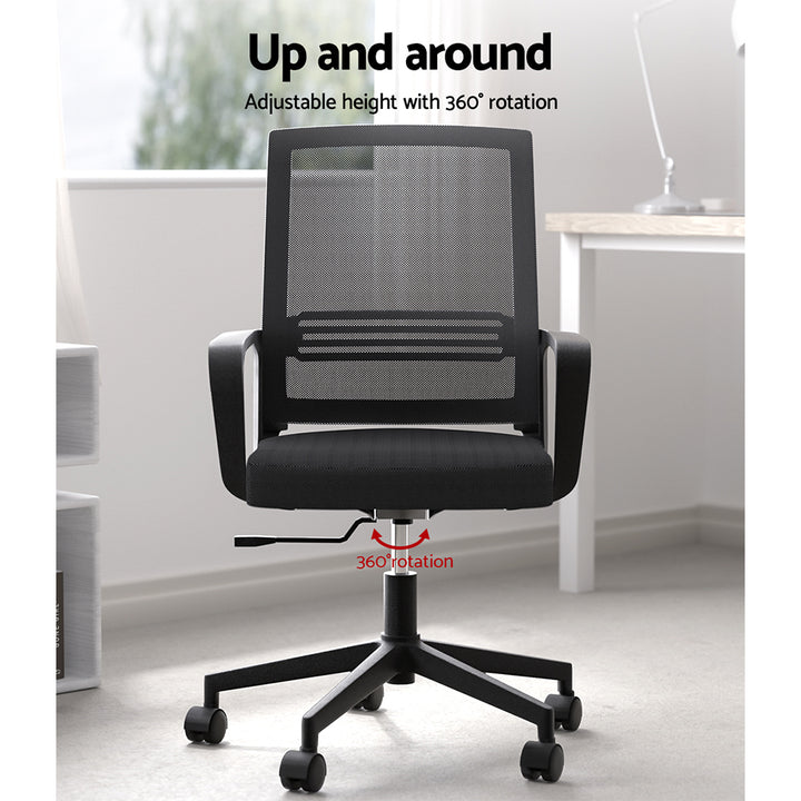 Classic Mid-Back Mesh Study Office Chair - Black - Homecoze