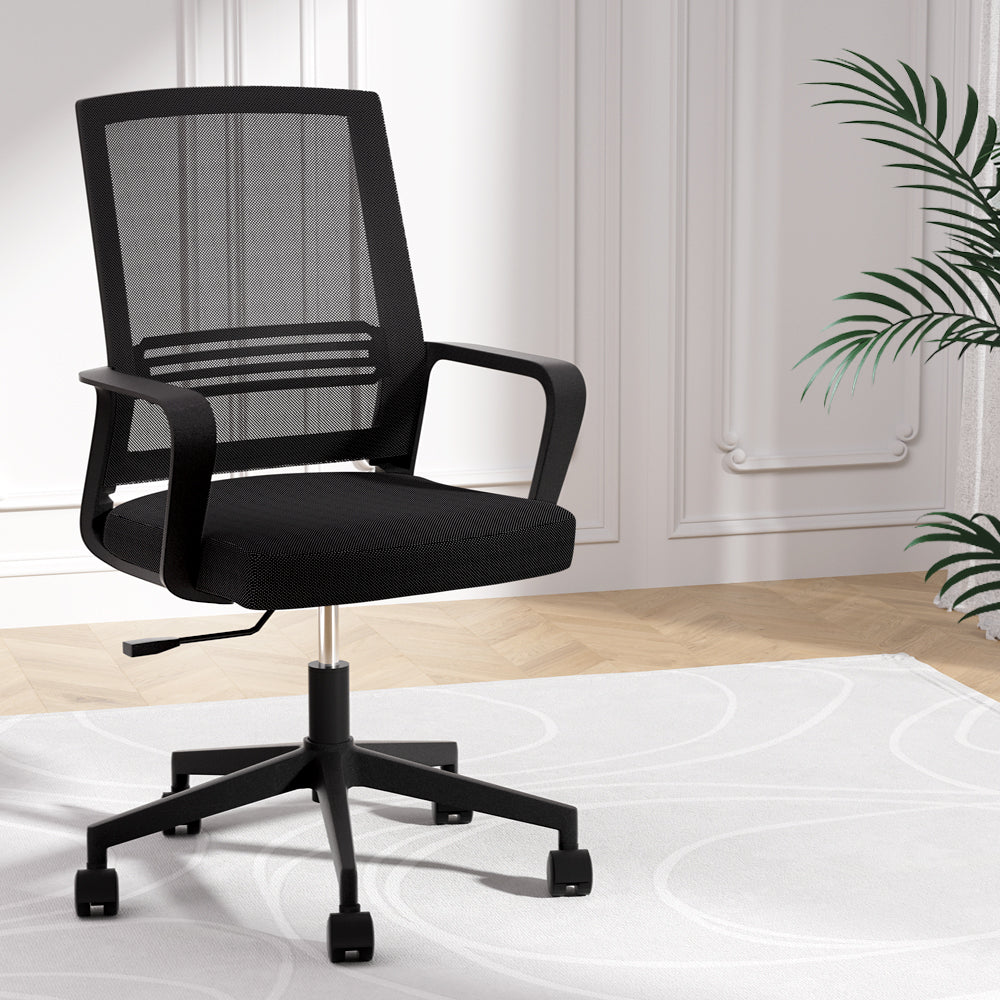 Classic Mid-Back Mesh Study Office Chair - Black - Homecoze