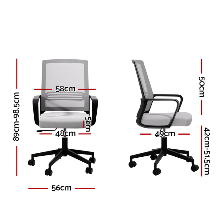Classic Mid-Back Mesh Study Office Chair - Grey - Homecoze