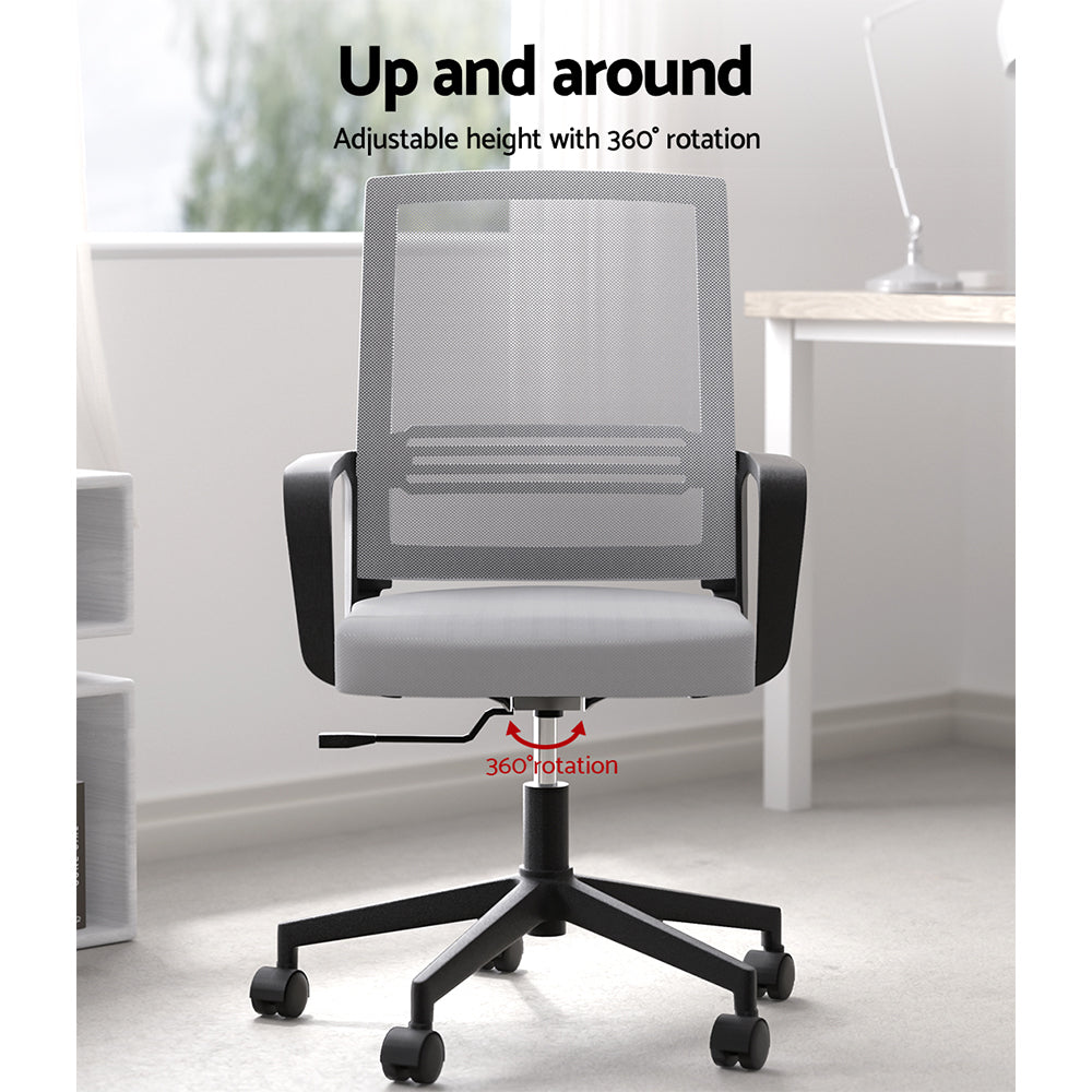 Classic Mid-Back Mesh Study Office Chair - Grey - Homecoze