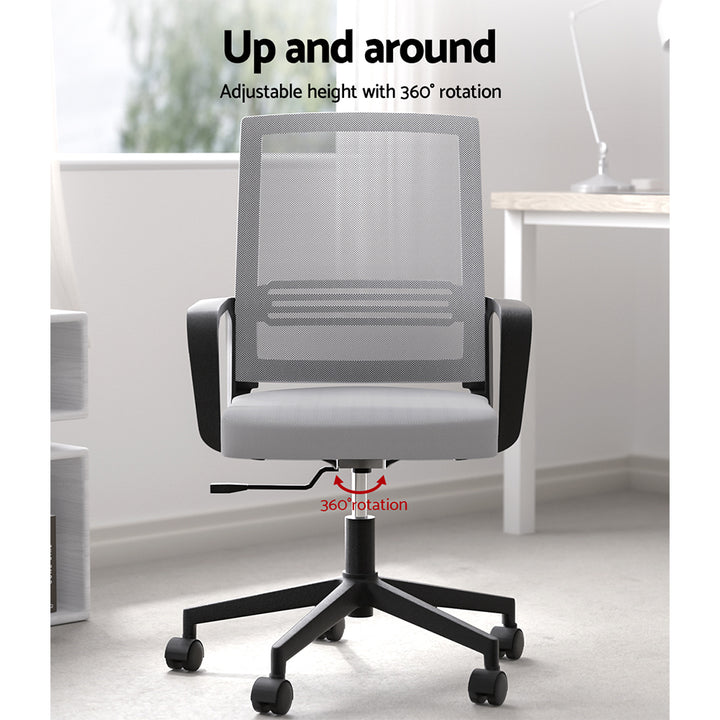 Classic Mid-Back Mesh Study Office Chair - Grey - Homecoze