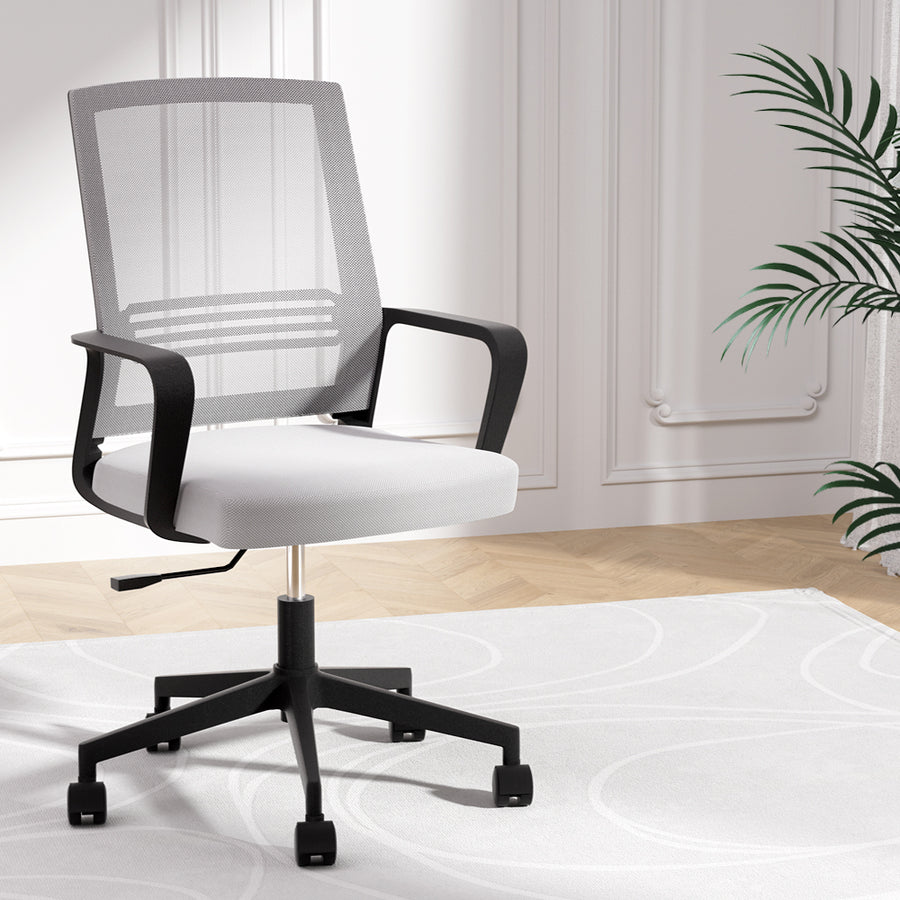 Classic Mid-Back Mesh Study Office Chair - Grey - Homecoze