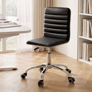 Low-Back Conference Office Chair PU Leather - Black