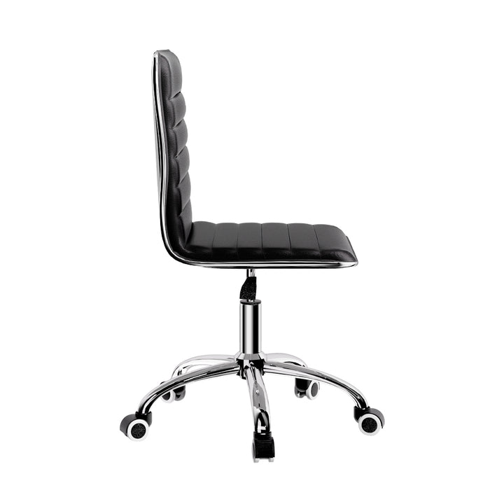 Low-Back Conference Office Chair PU Leather - Black - Homecoze