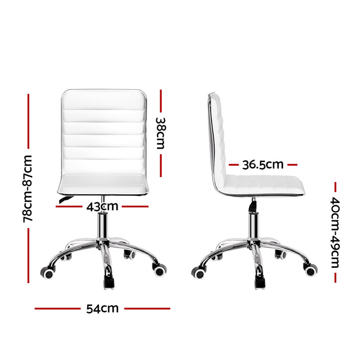 Low-Back Conference Office Chair PU Leather - White