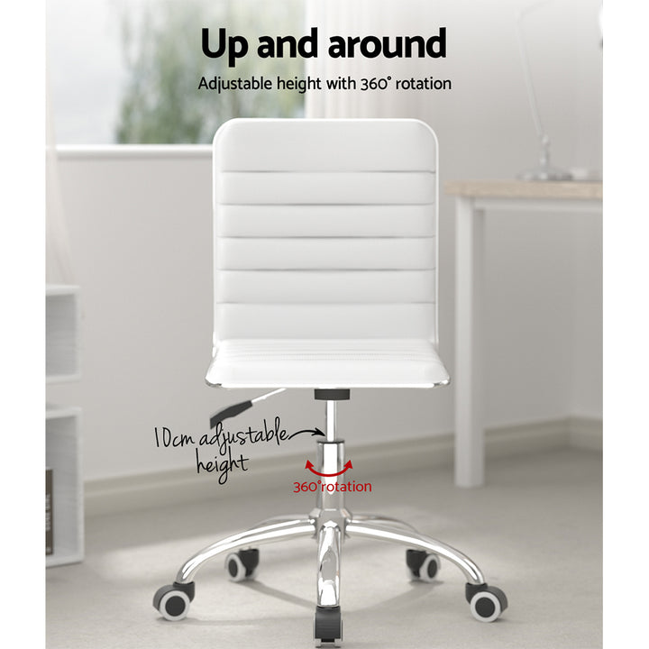 Low-Back Conference Office Chair PU Leather - White