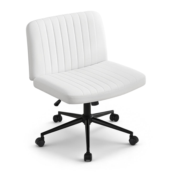 Extra Wide Armless Office Chair - White