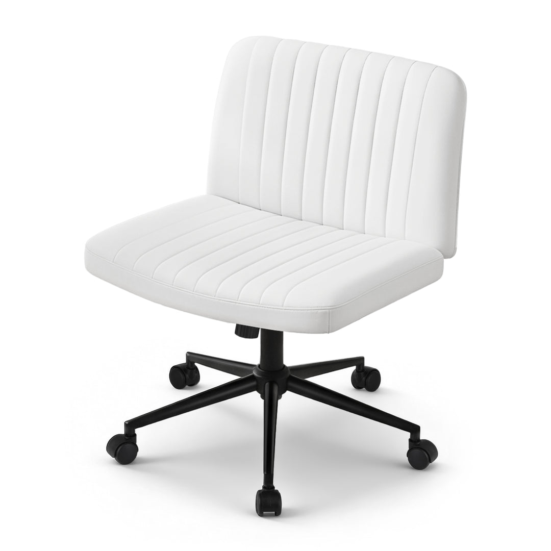 Extra Wide Armless Office Chair - White