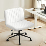 Extra Wide Armless Office Chair - White - Homecoze