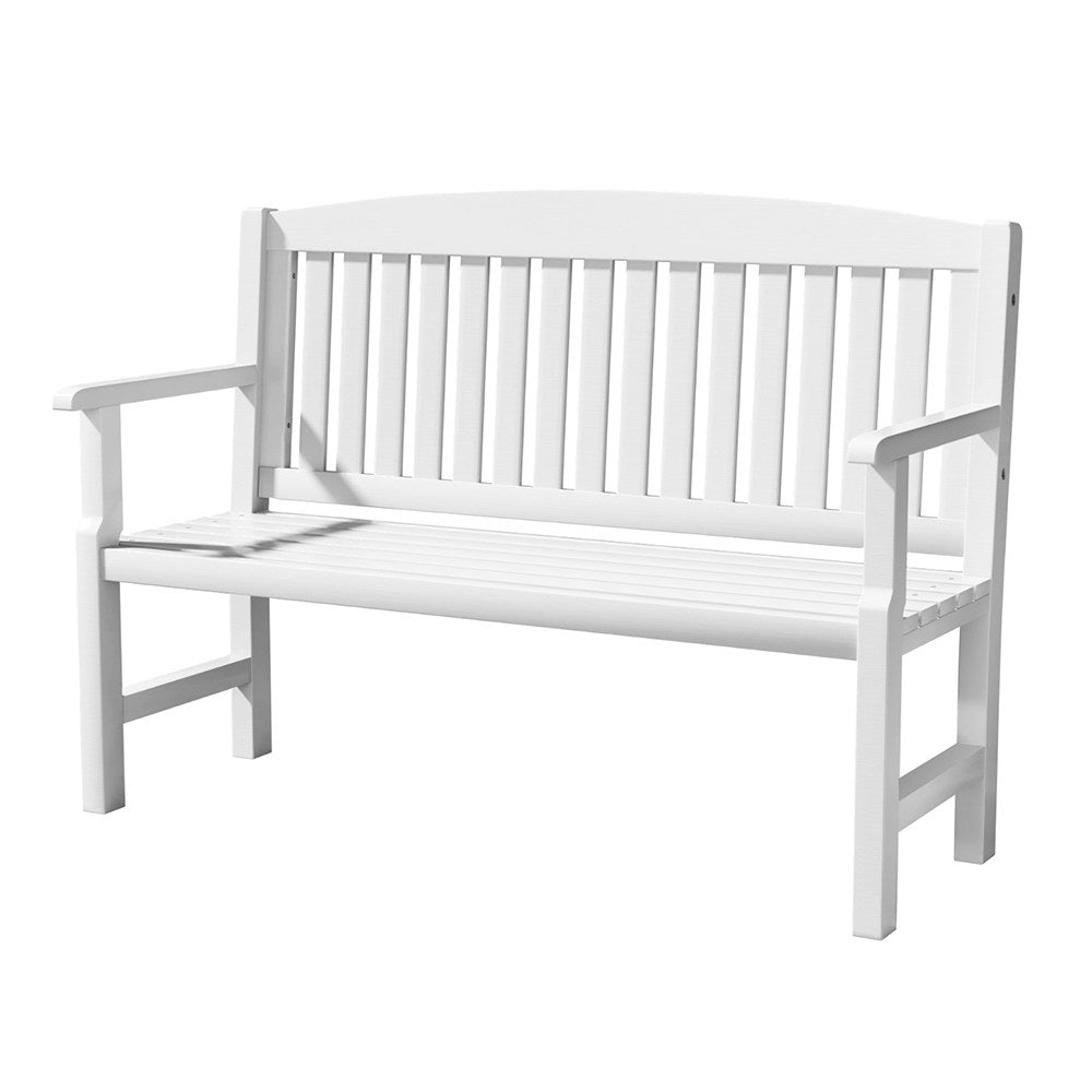 Outdoor Garden Bench Seat Wooden Patio Chair - White - Homecoze