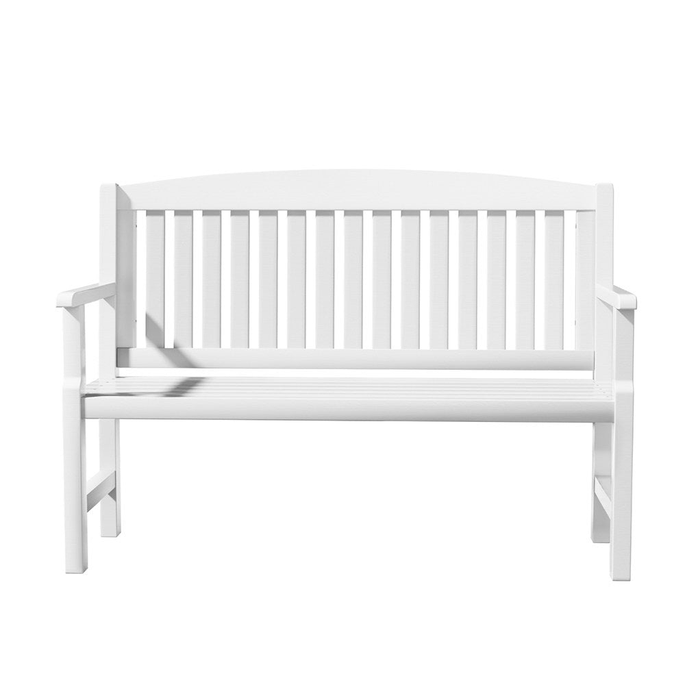 Outdoor Garden Bench Seat Wooden Patio Chair - White