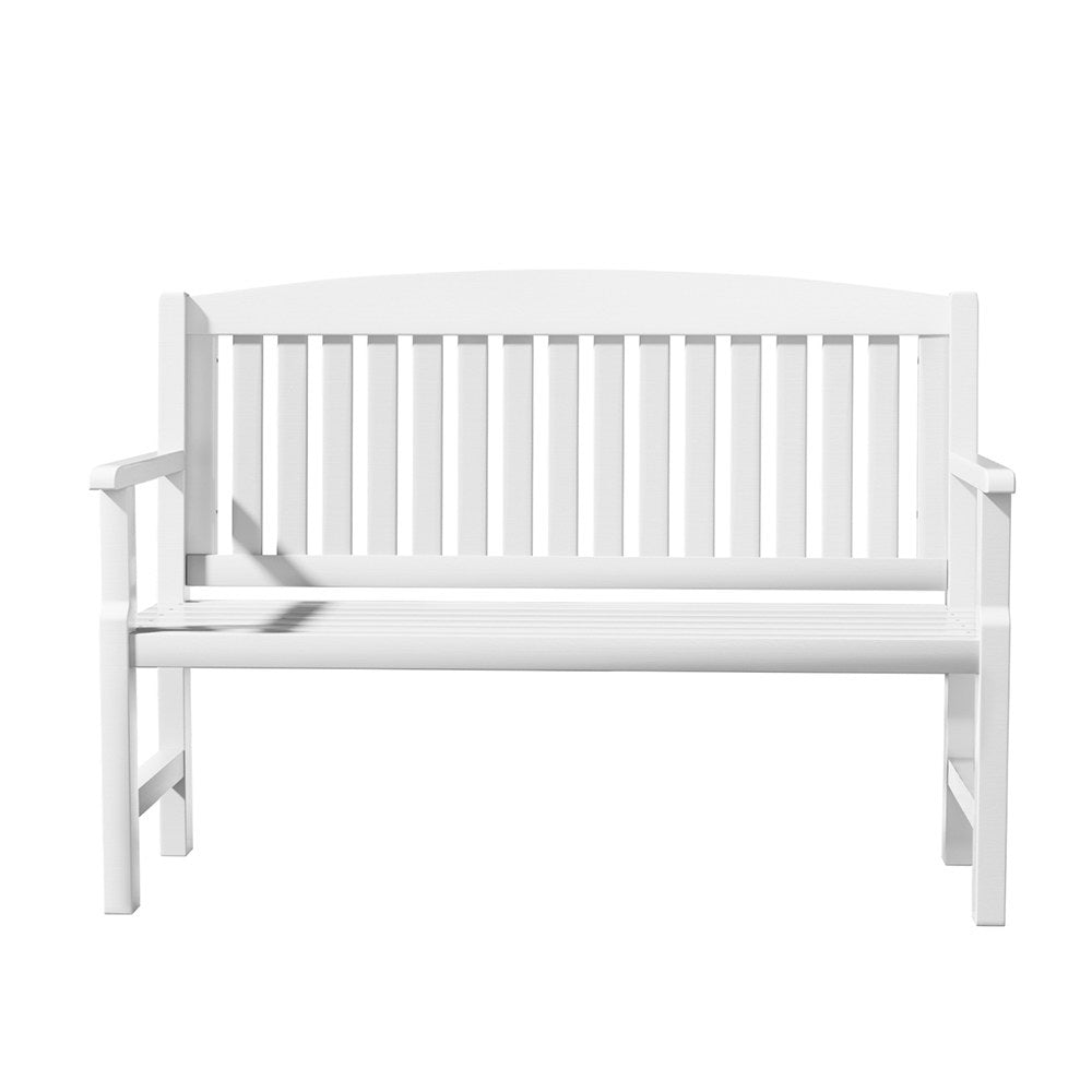 Outdoor Garden Bench Seat Wooden Patio Chair - White - Homecoze