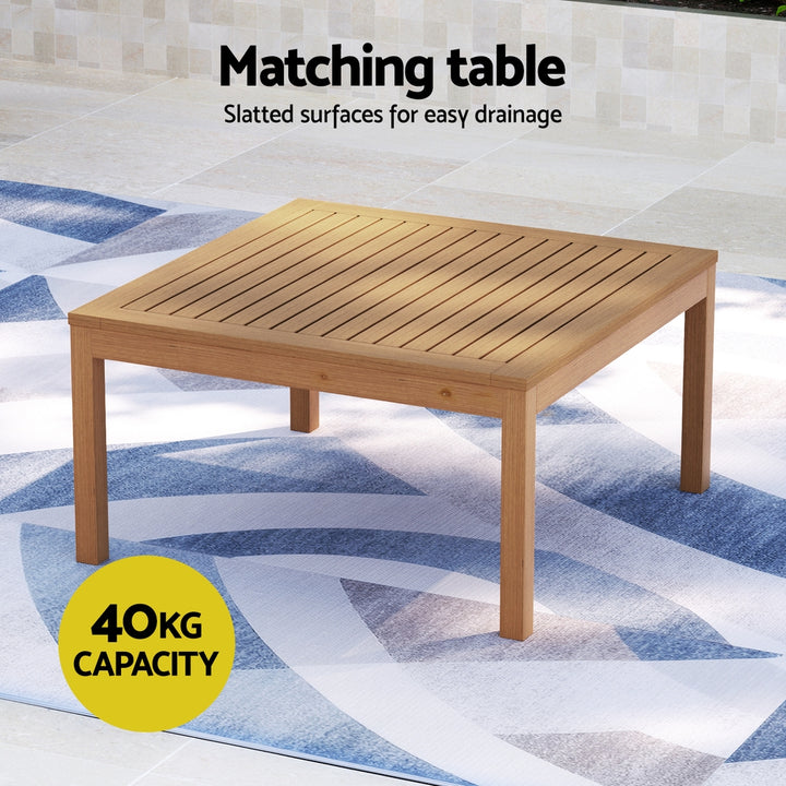 Gardeon 4-Seater Outdoor Sofa Set Wooden Lounge Setting 5PCS - Homecoze