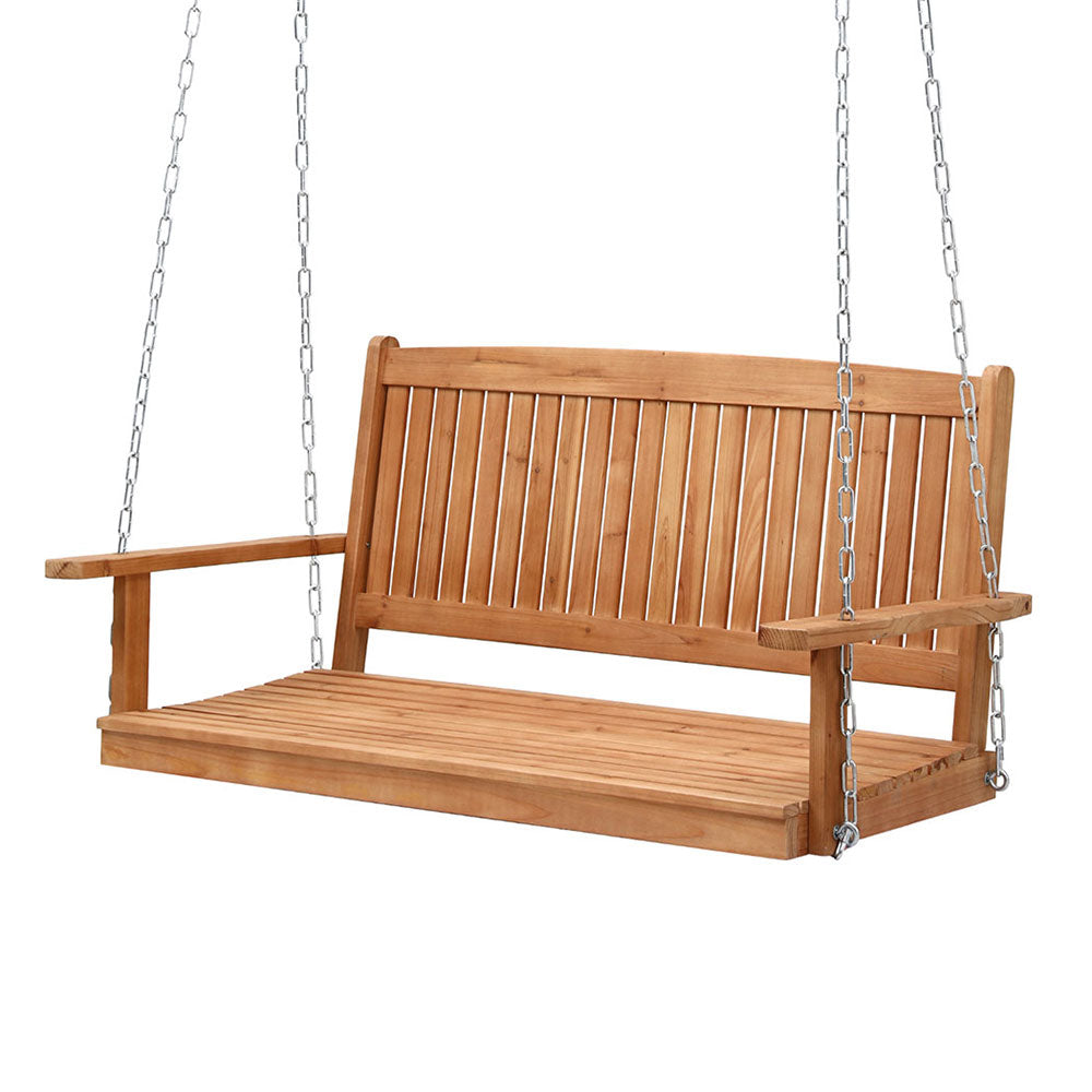 Elena (2 Seater) Outdoor Garden Bench Swing - Teak - Homecoze