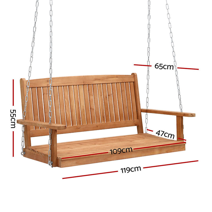 Elena (2 Seater) Outdoor Garden Bench Swing - Teak