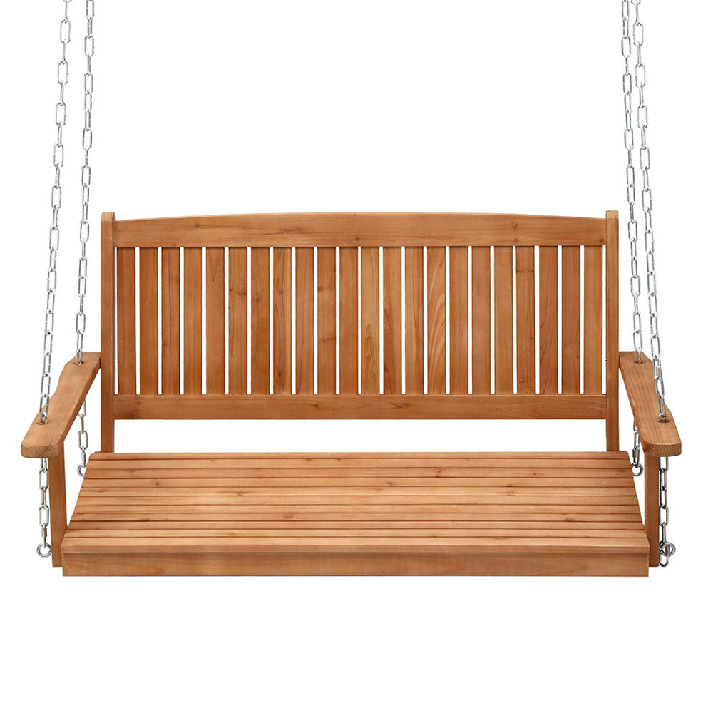 Elena (2 Seater) Outdoor Garden Bench Swing - Teak - Homecoze