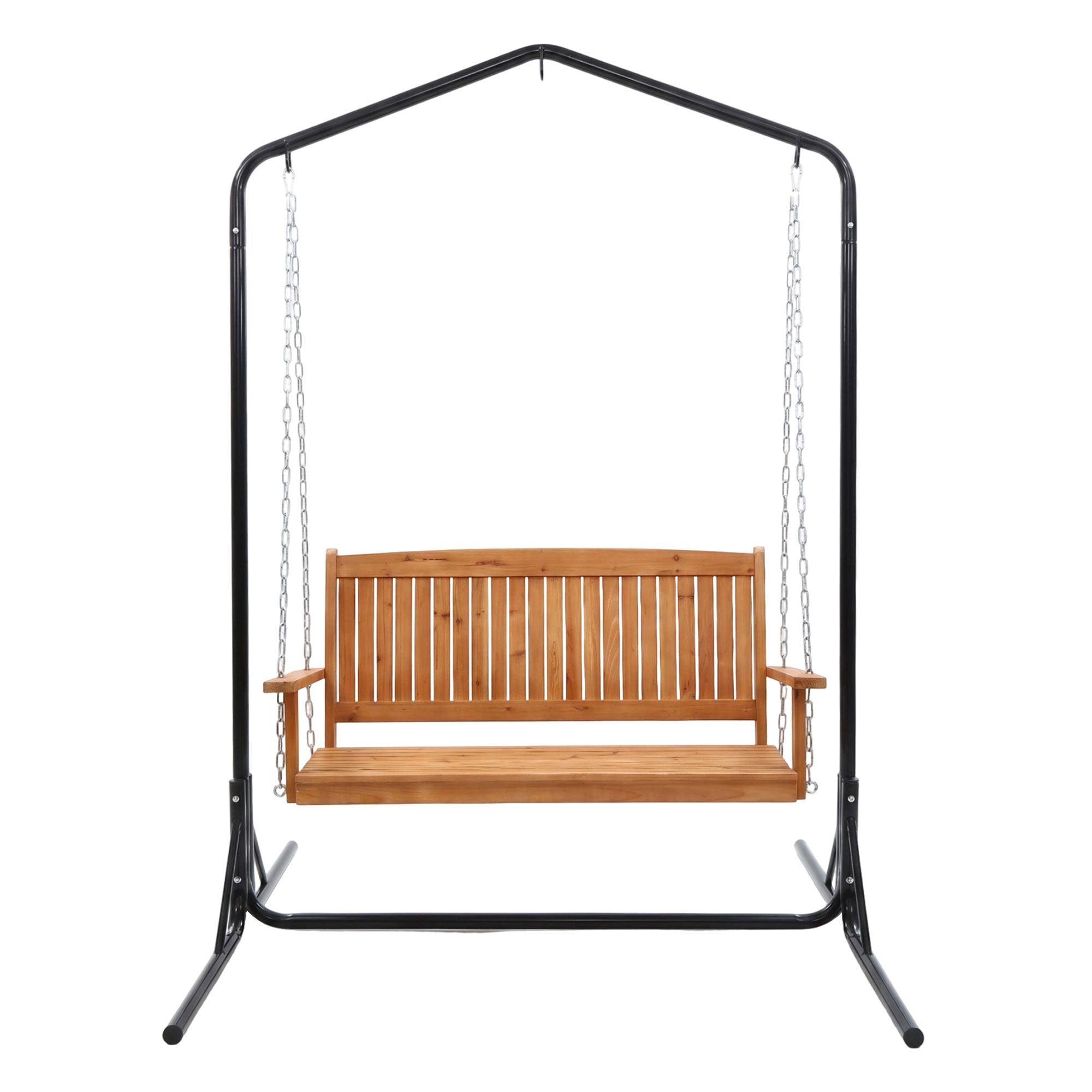 Elena (2 Seater) Outdoor Garden Bench Swing with Stand - Teak