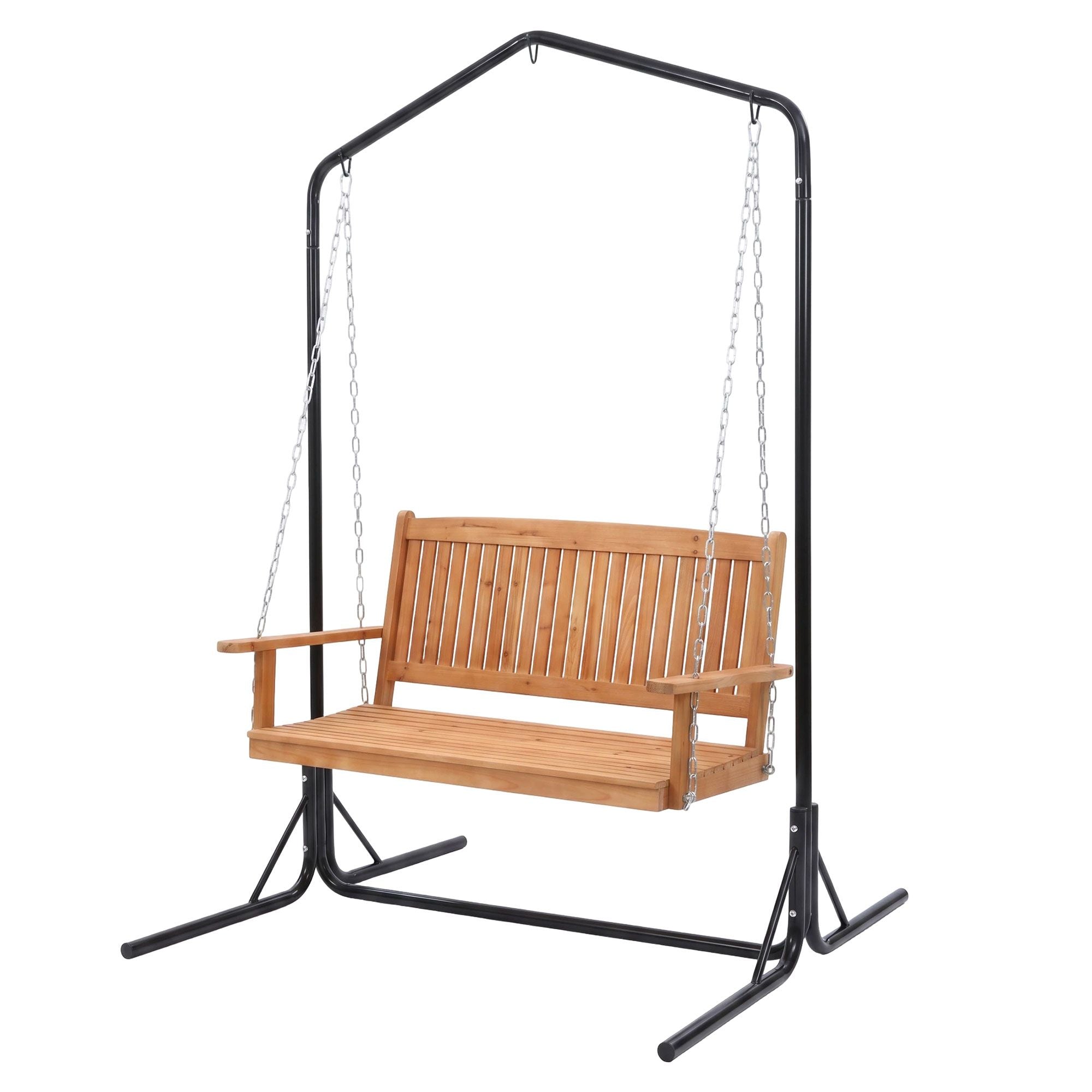 Elena (2 Seater) Outdoor Garden Bench Swing with Stand - Teak