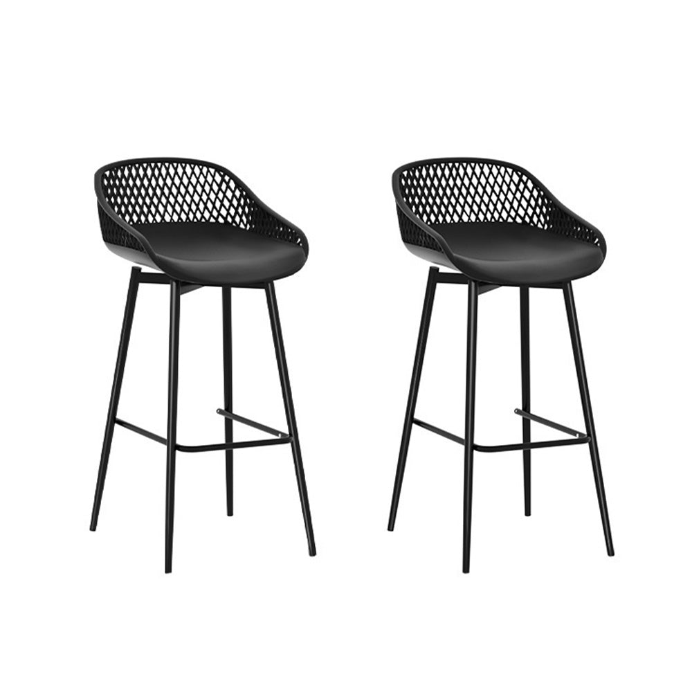 Arlo (Set of 2) Outdoor Bar Stools 76cm - Black - Homecoze