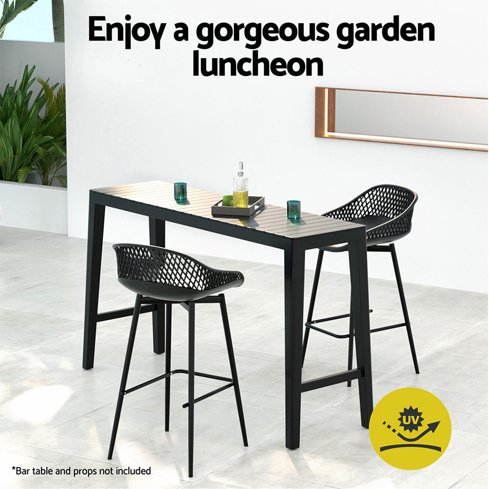 Arlo (Set of 2) Outdoor Bar Stools 76cm - Black - Homecoze