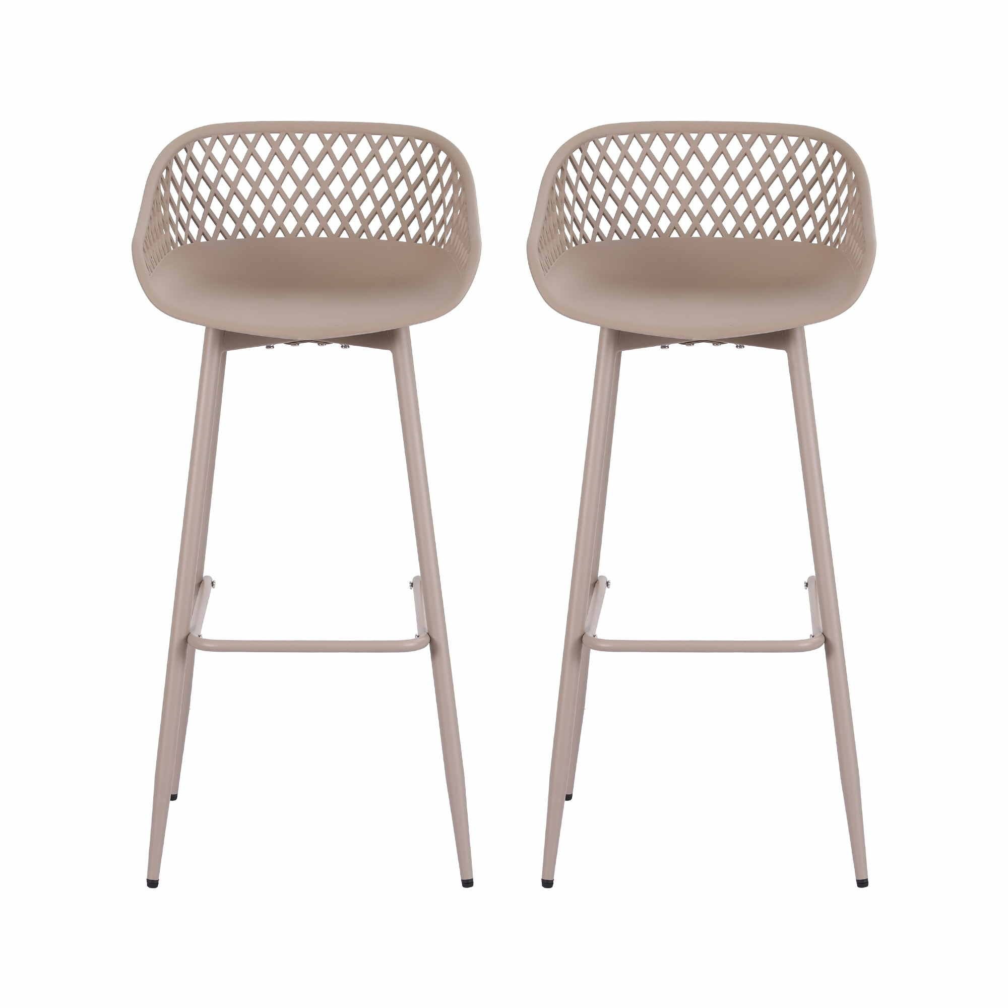 Arlo (Set of 2) Outdoor Bar Stools 76cm - Coffee