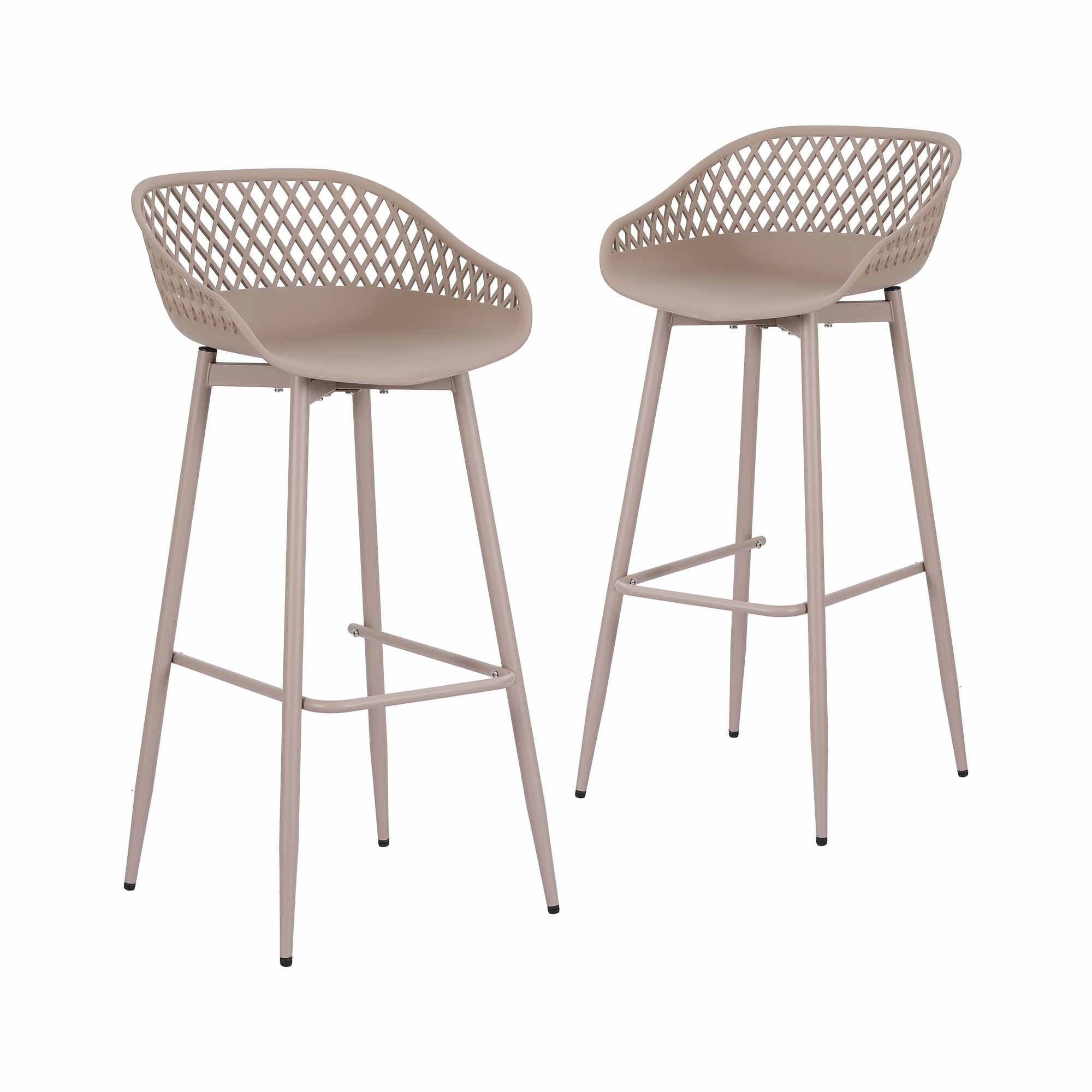 Arlo (Set of 2) Outdoor Bar Stools 76cm - Coffee