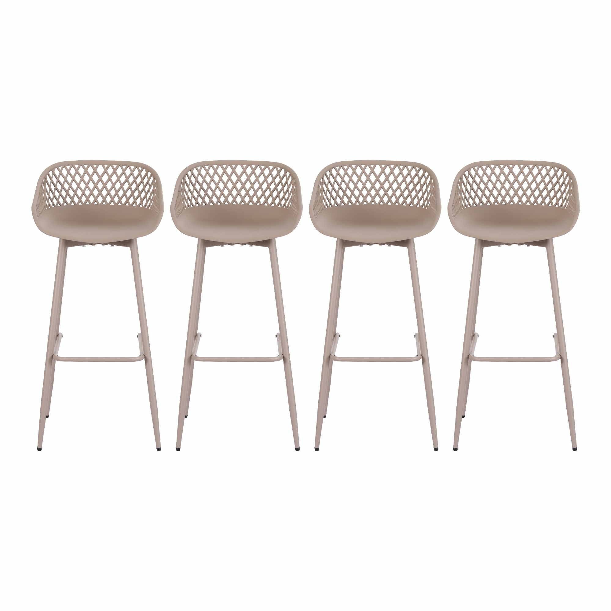 Arlo (Set of 4) Outdoor Bar Stools 76cm - Coffee