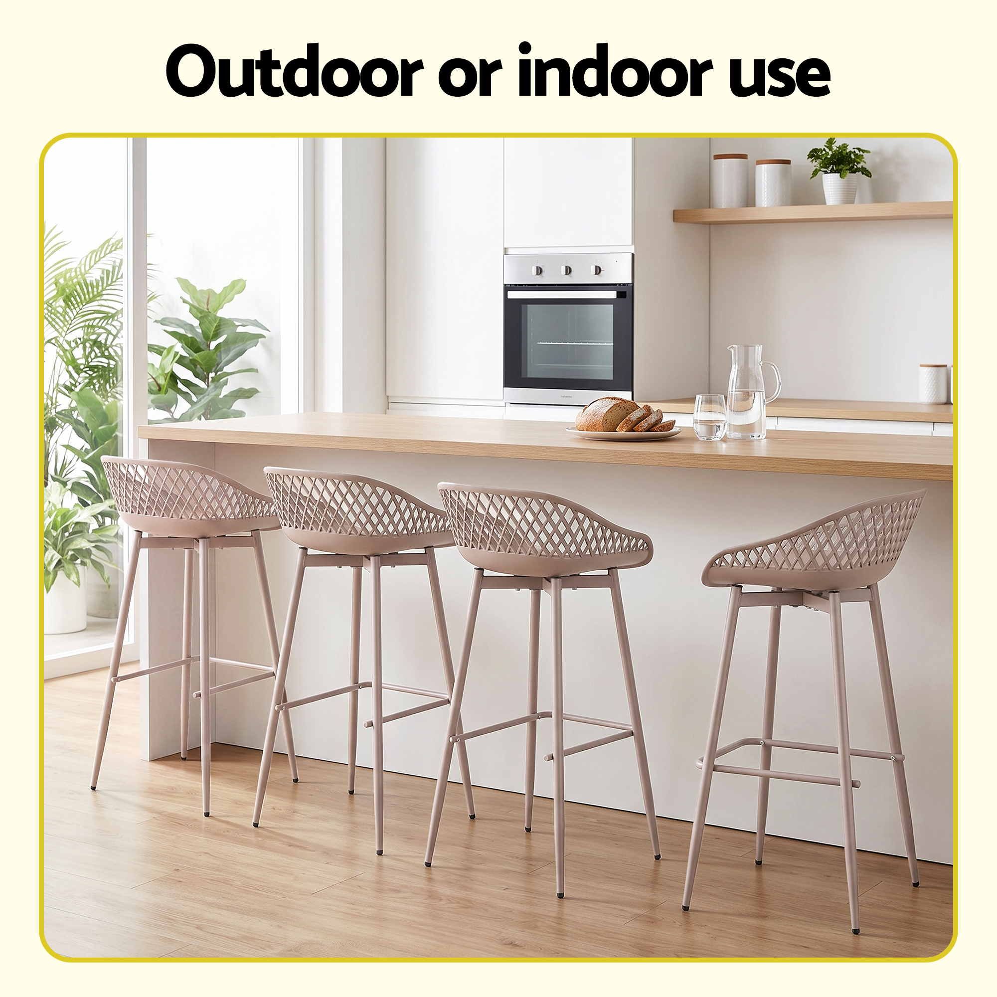Arlo (Set of 4) Outdoor Bar Stools 76cm - Coffee