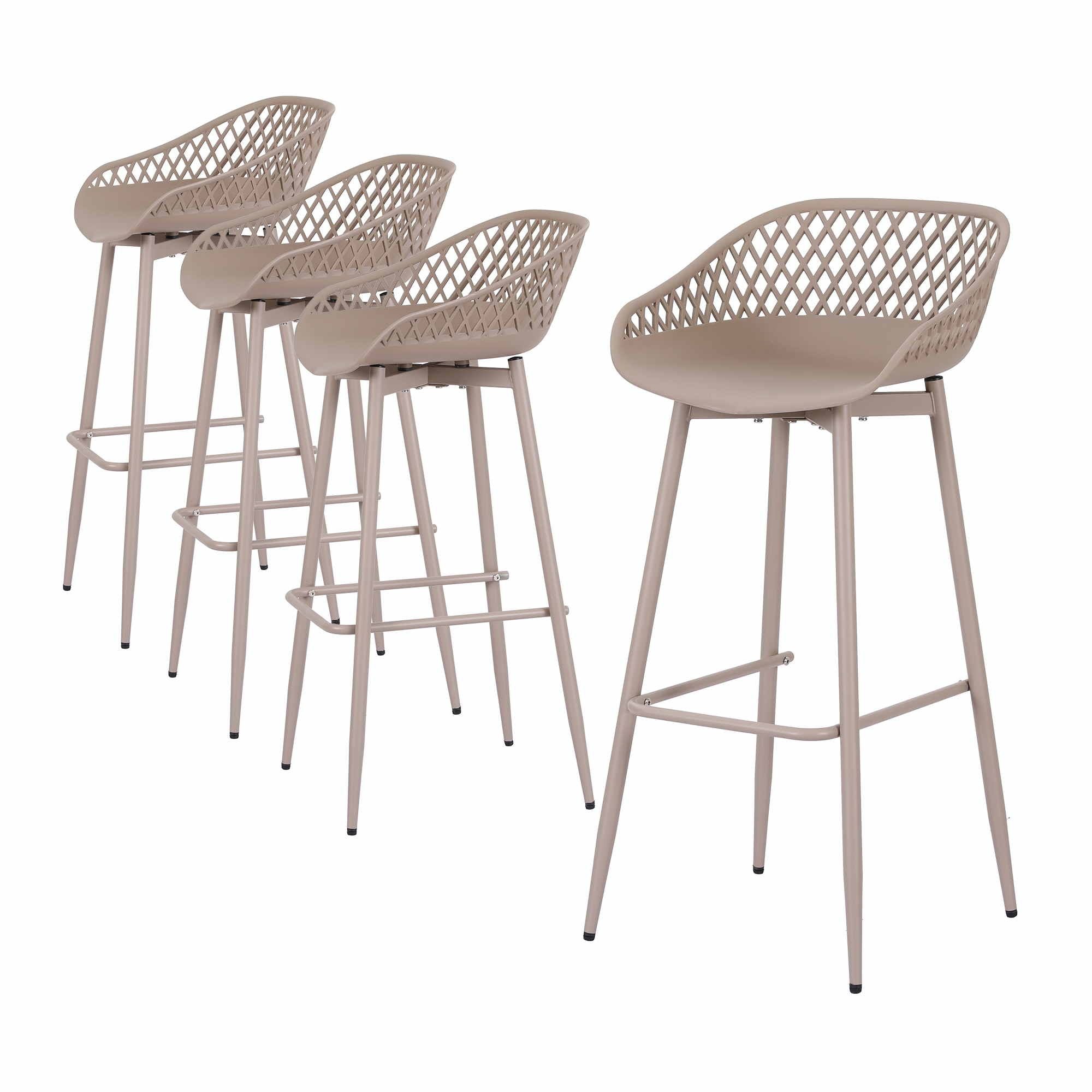 Arlo (Set of 4) Outdoor Bar Stools 76cm - Coffee