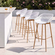 Arlo (Set of 4) Outdoor Bar Stools 76cm - White