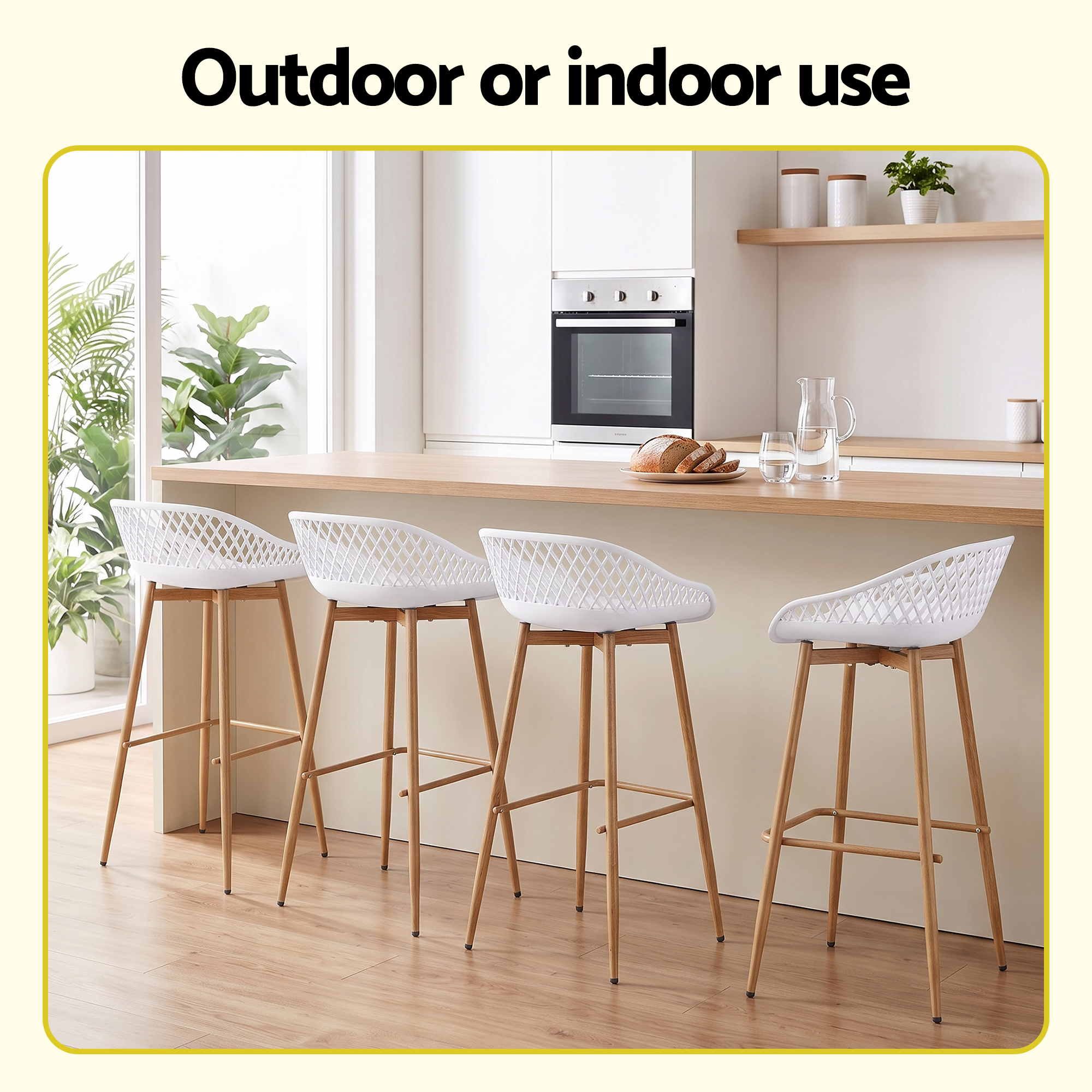 Arlo (Set of 4) Outdoor Bar Stools 76cm - White