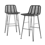 Sage (Set of 2) Outdoor Bistro Bar Stools 68cm - Black - Homecoze