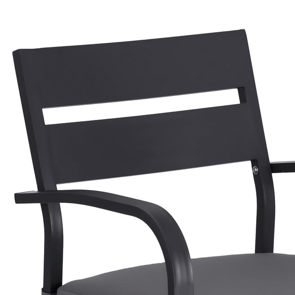 5 PC Outdoor Bistro Bar Table & Stools Set - Dark Grey - Homecoze