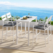 Gardeon Outdoor Bar Set 5-Piece Patio Dining Chairs Aluminium Table Stools White - Homecoze