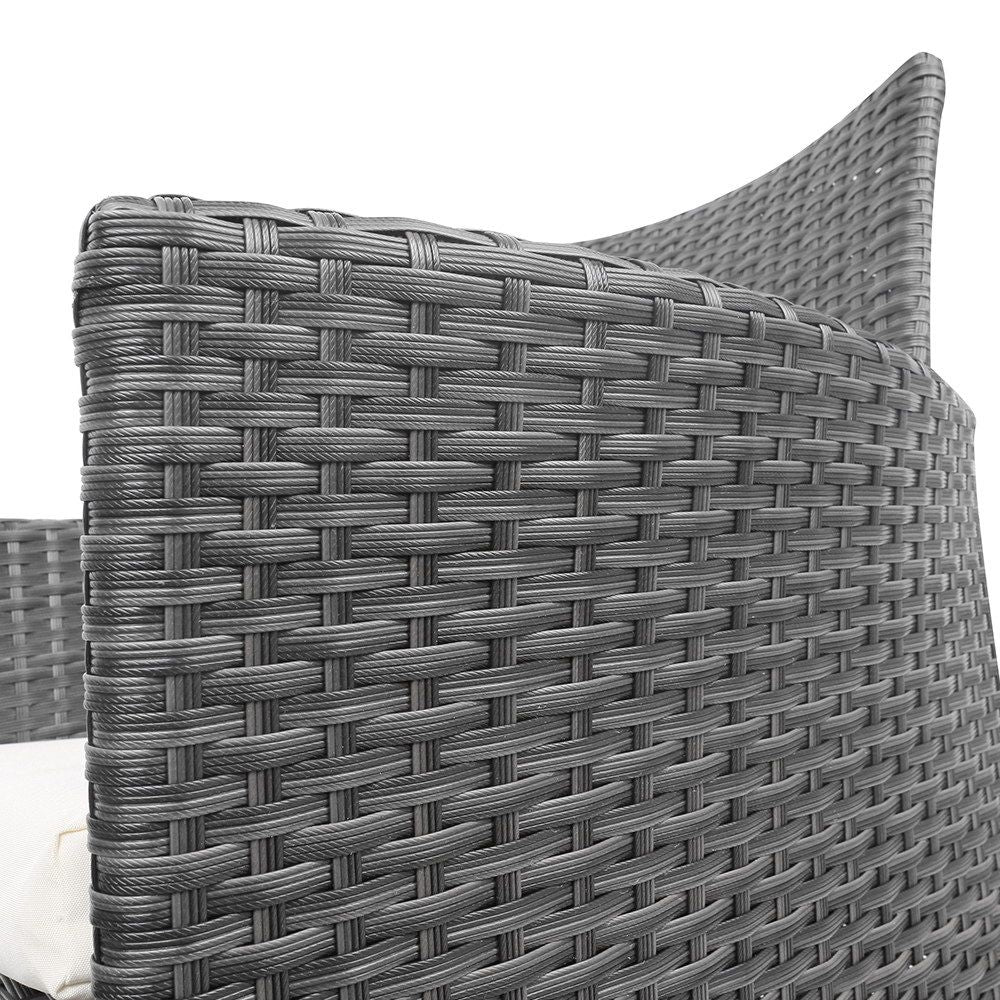 3PC Outdoor Wicker Bistro Set - Grey