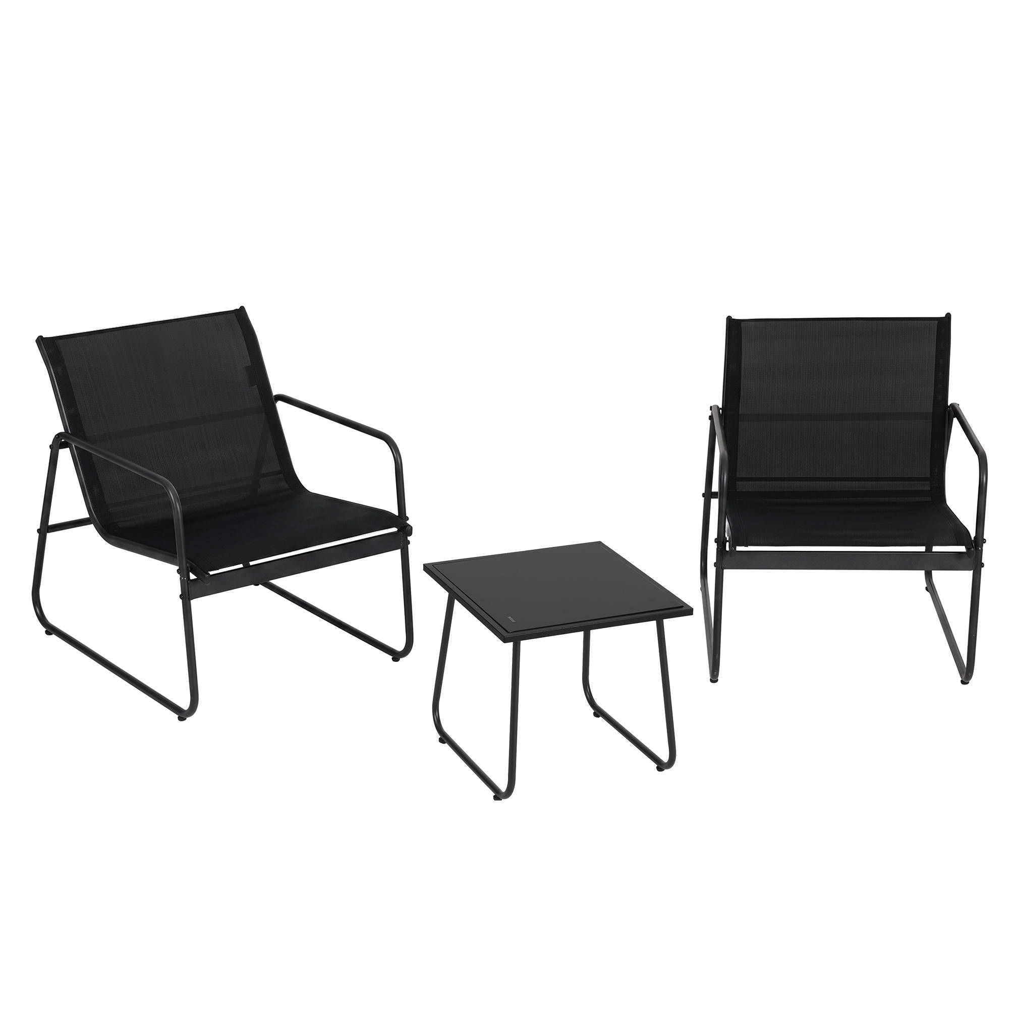 Henley 2-Seater Outdoor Bistro Set – Black
