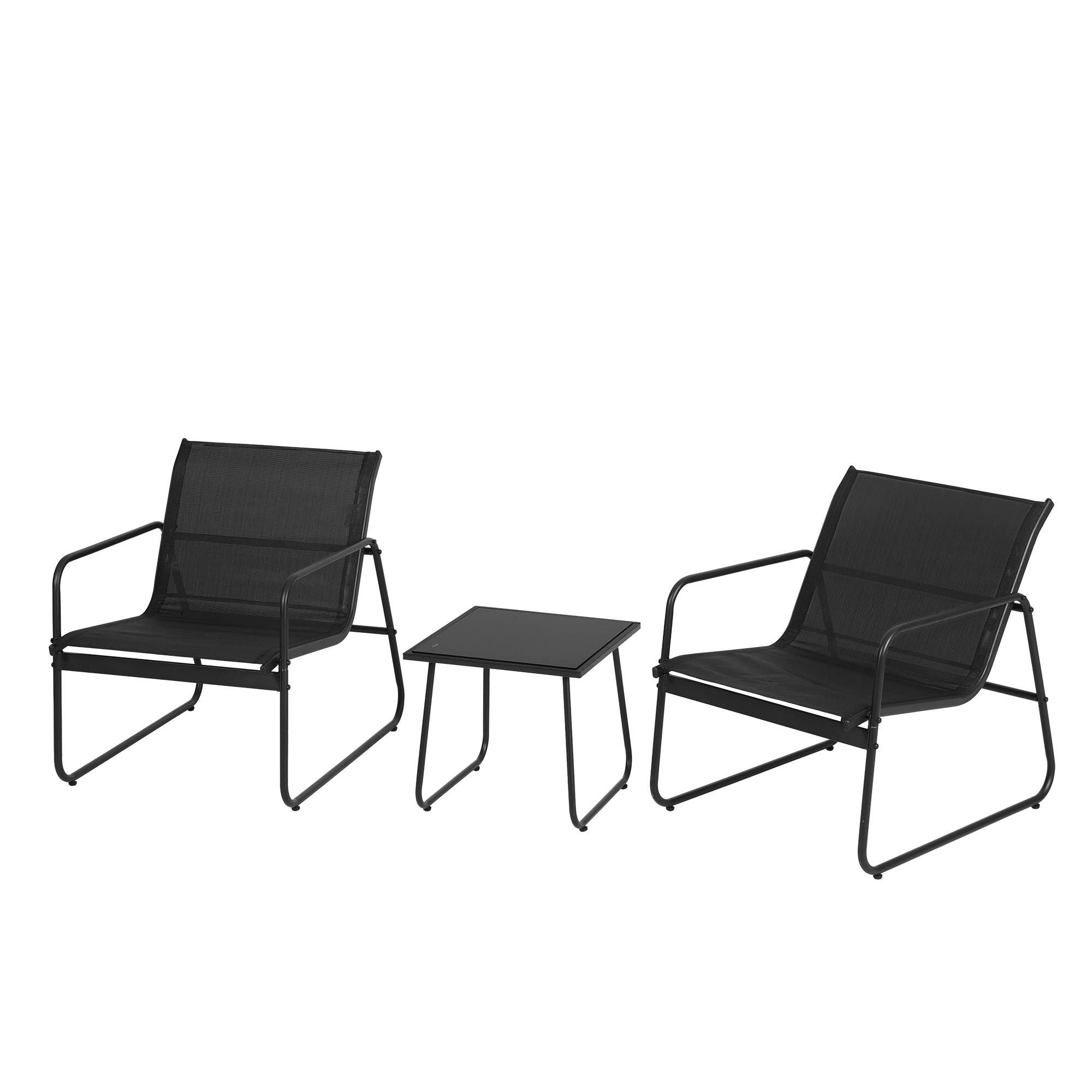 Henley 2-Seater Outdoor Bistro Set – Black